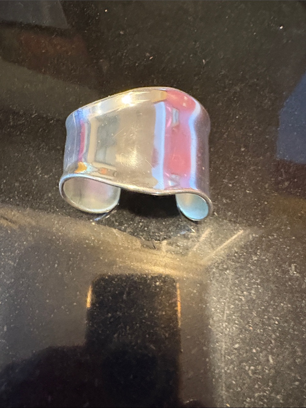 Madewell Polished Silver Wide Curved Cuff Bracelet